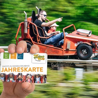 Jahreskarte für Personen von 3-64 Jahren als Plastikkarte